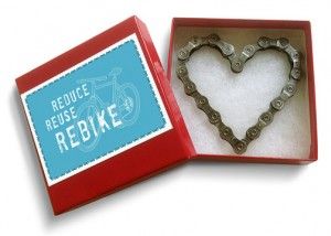 Bike chain heart in a box