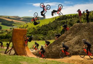 sequence of cycle stunts